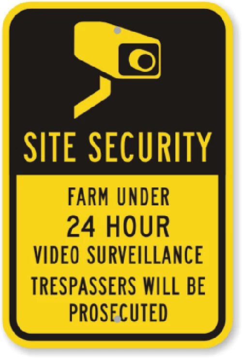 Farm Surveillance Aluminum Sign — product artwork