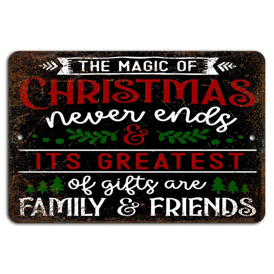 Rustic Christmas Holiday Family Aluminum Sign — product artwork