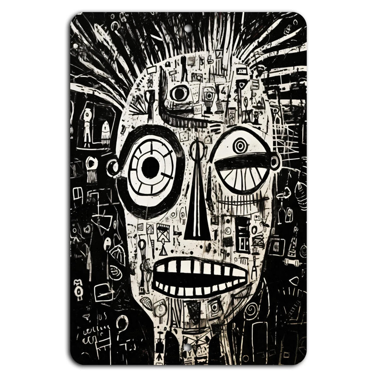 Abstract Quirky Chaos Vertical Aluminum Sign — product artwork
