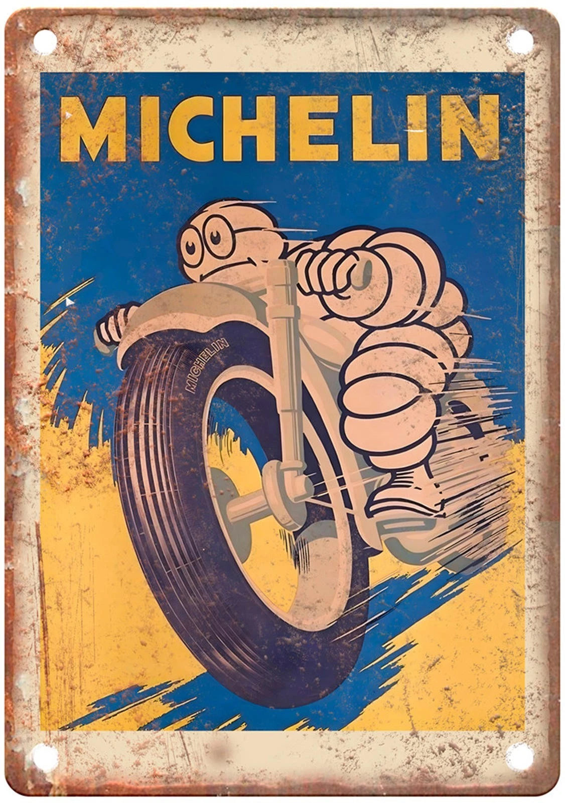 Michelin Motorcycle Tire Vintage Poster Aluminum Sign — product artwork