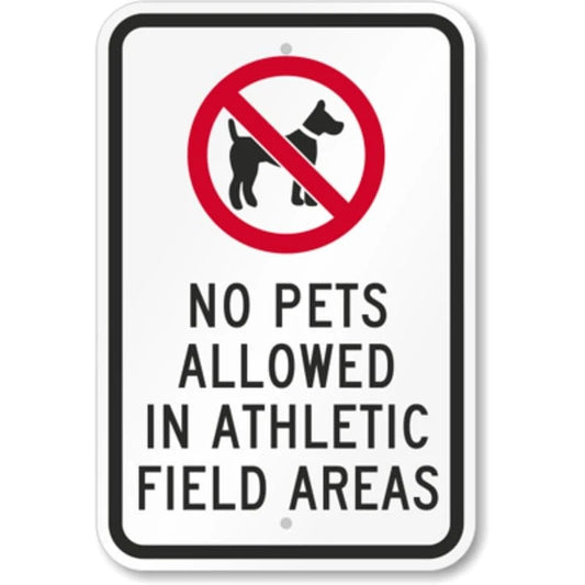 No Pets Allowed in Athletic Field Areas Sign — product artwork