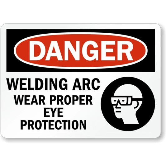 Proper Eye Protection Danger Aluminum Sign — product artwork