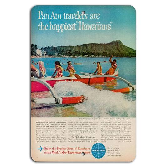 Vintage Pan Am Retro Travel Hawaii Aluminum Sign — product artwork