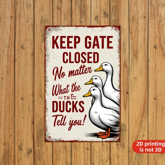 Duck Wall Funny Farmhouse Gate Aluminum Sign — product artwork