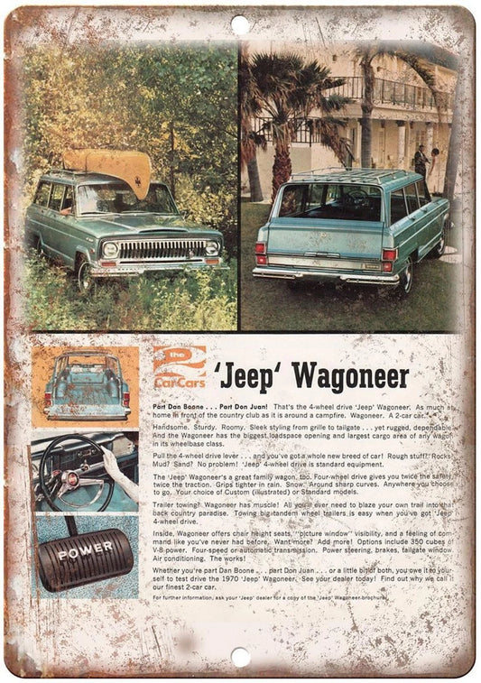 Jeep Wagoneer Vintage Reproduction Car Aluminum Sign — product artwork