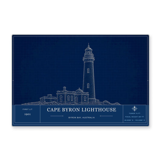 Cape Byron Lighthouse Architectural Wall Art Aluminum Sign — product artwork