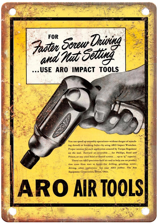 Vintage ARO 1948 Equipment Corporation Aluminum Sign — product artwork