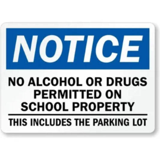 No Drugs Permitted Aluminum Sign — product artwork