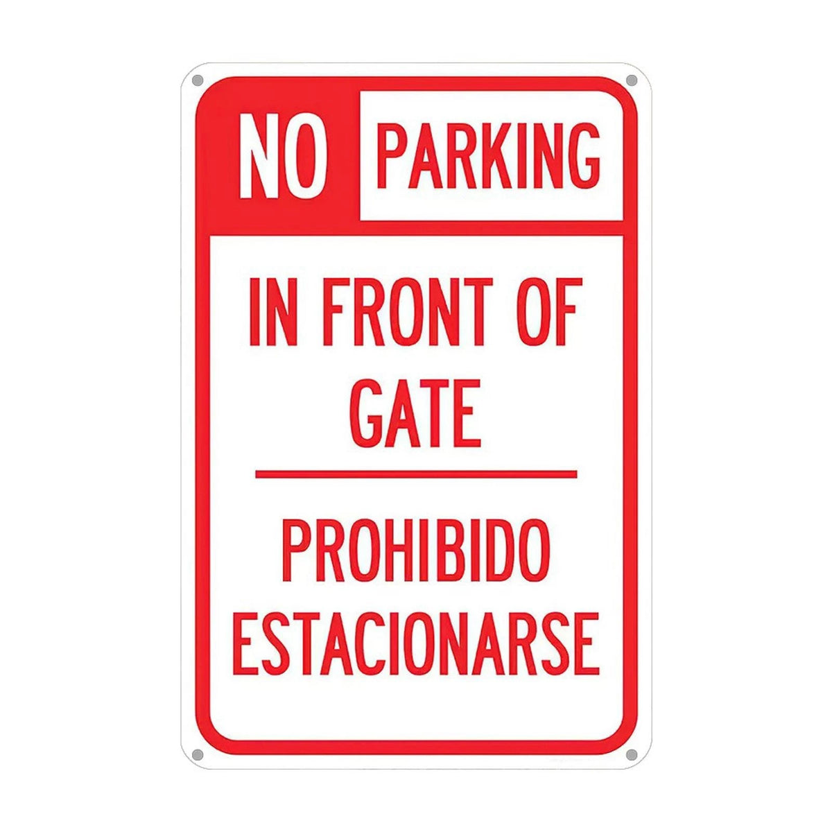 No Parking Funny Bilingual Retro Home Aluminum Sign — product artwork