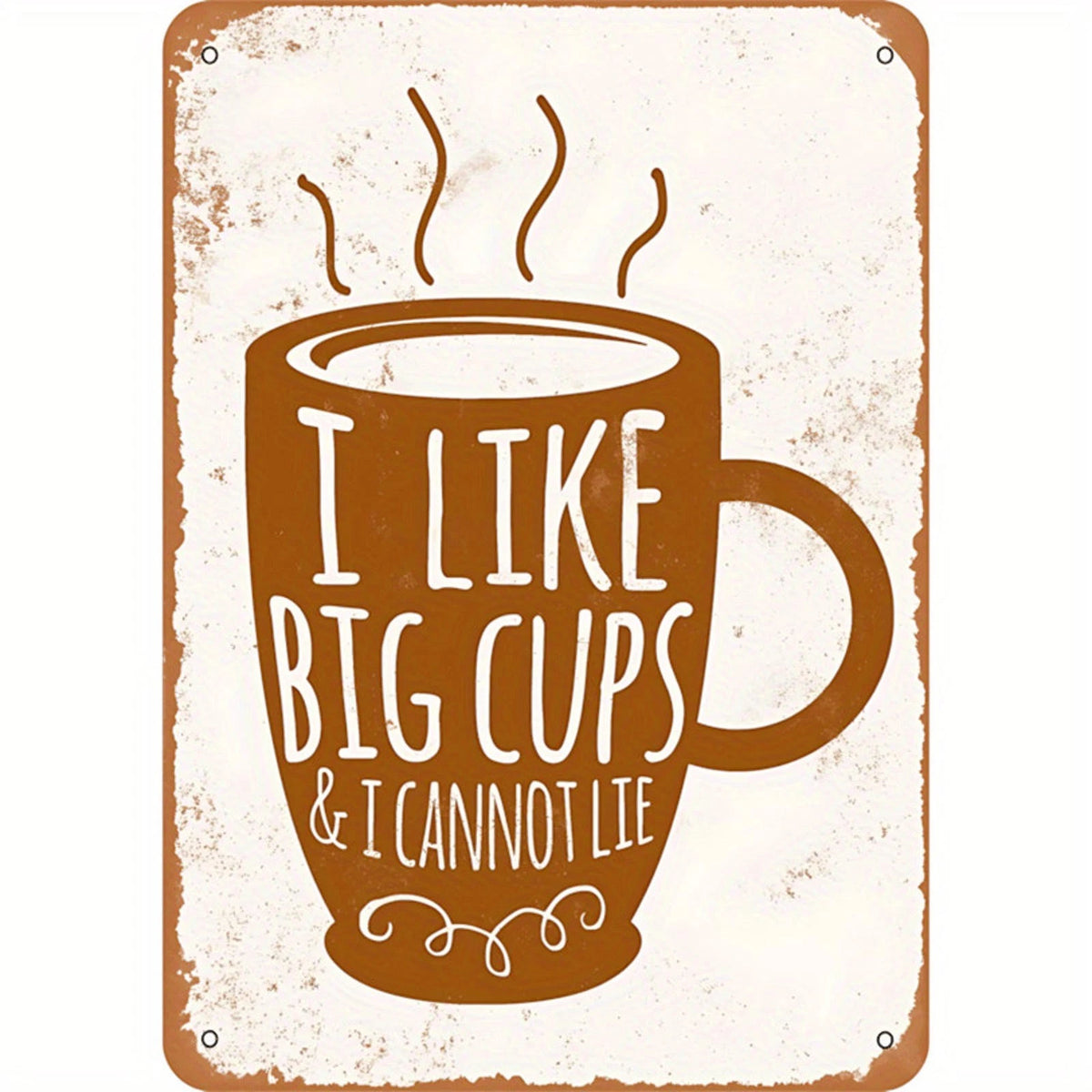 Coffee Vintage Big Cup Funny Kitchen Aluminum Sign — product artwork