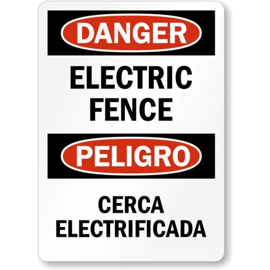 Danger Electric Fence Aluminum Sign — product artwork