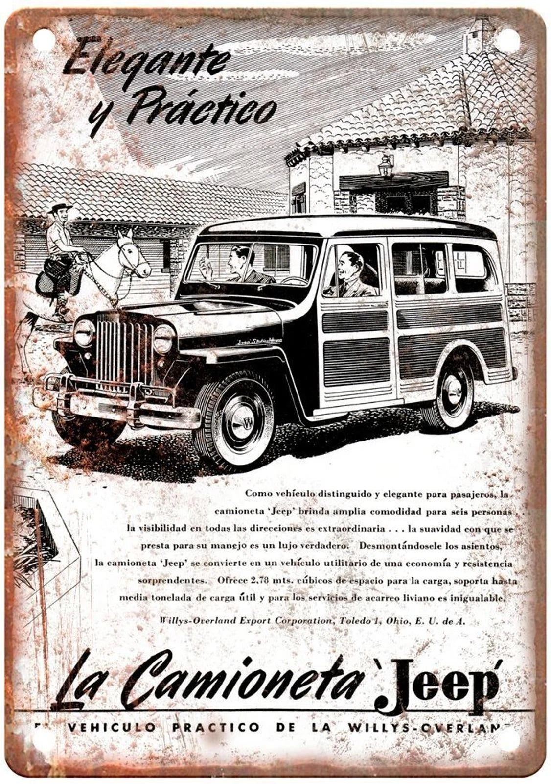 Willys Jeep Vintage 1961 FC-170 Truck Aluminum Sign — product artwork