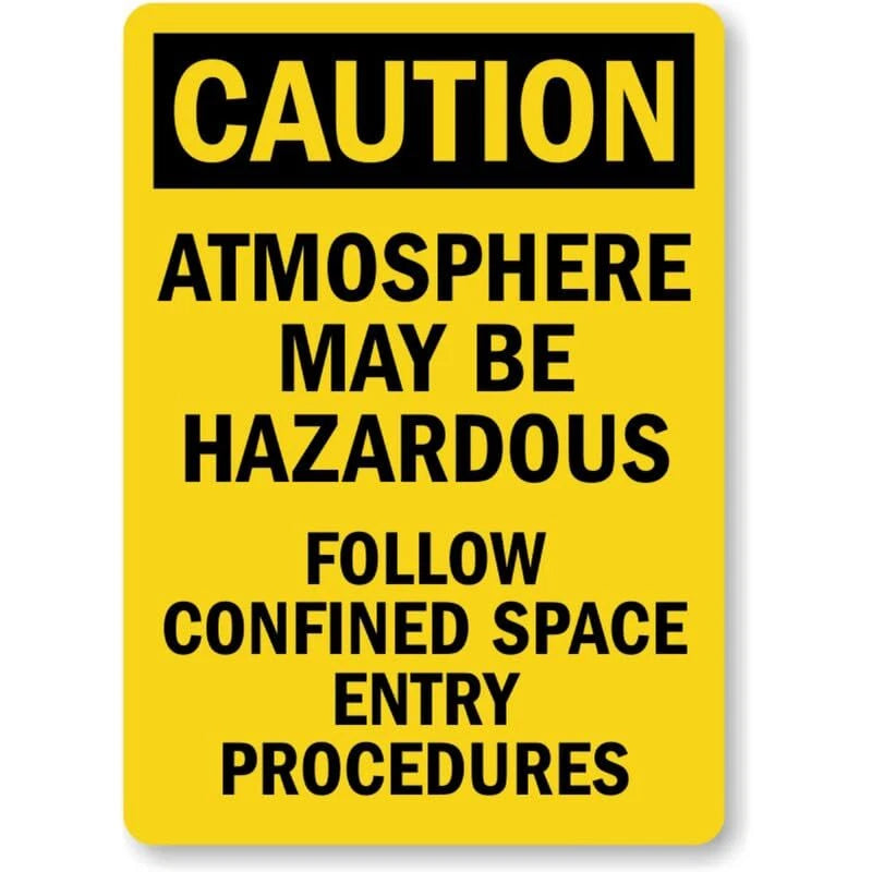 Atmosphere Hazardous Caution Aluminum Sign — product artwork