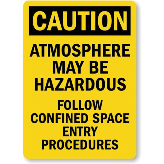 Atmosphere Hazardous Caution Aluminum Sign — product artwork