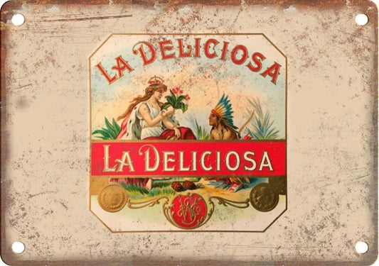 La Deliciosa Cigar Box Label Vintage Aluminum Sign — product artwork