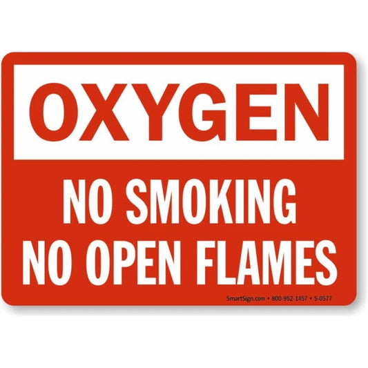 Oxygen No Smoking or Open Flames Aluminum Sign — product artwork