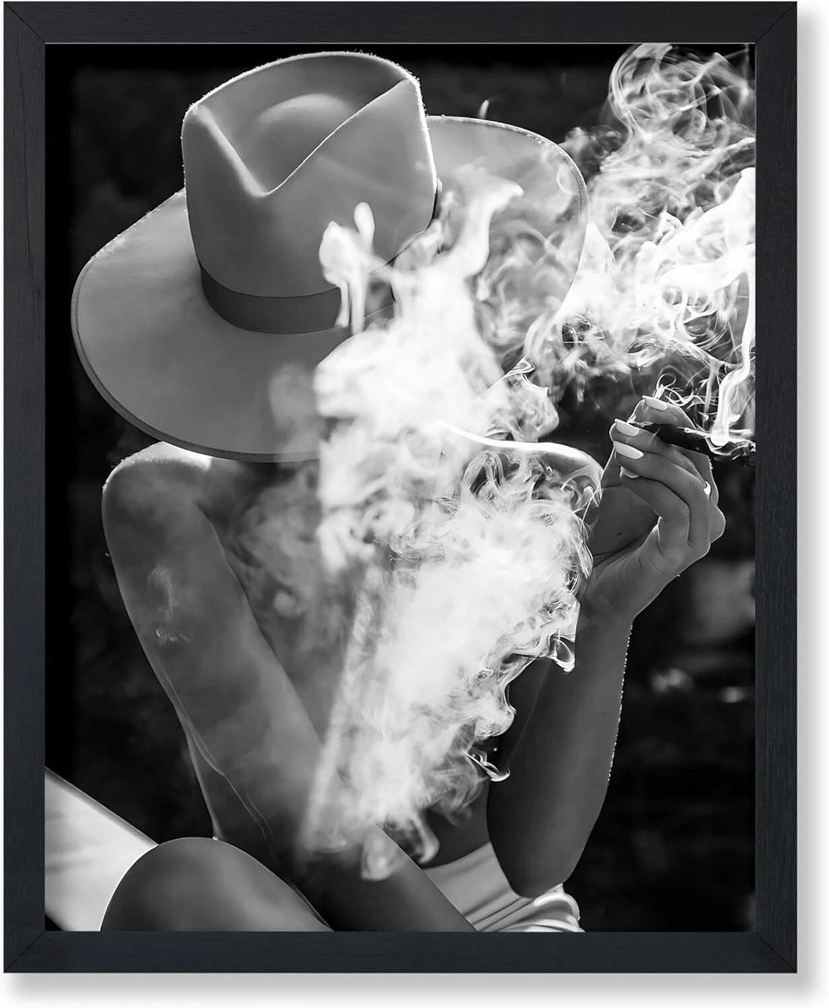 Wall Poster Master Woman in Hat Smoking Funny Aluminum Sign — product artwork