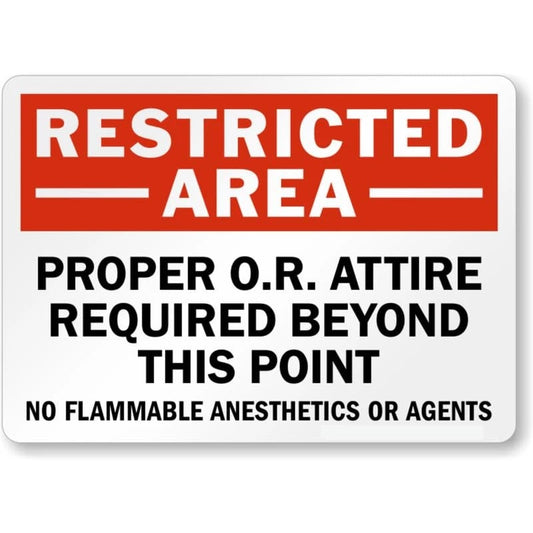 Proper or Attire Required Restricted Area Aluminum Sign — product artwork