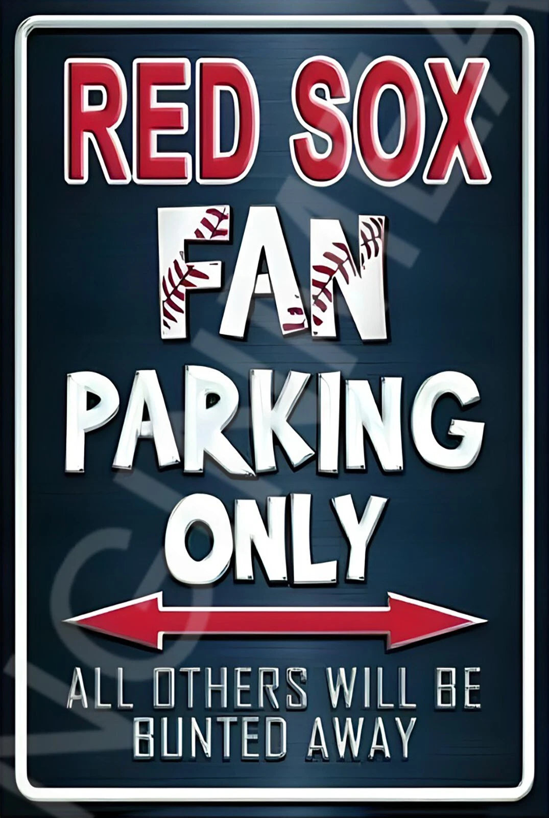 Fan Parking Red Sox Funny Gift Aluminum Sign — product artwork