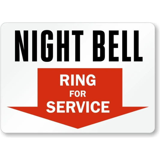 Ring Bell for Service Aluminum Sign — product artwork