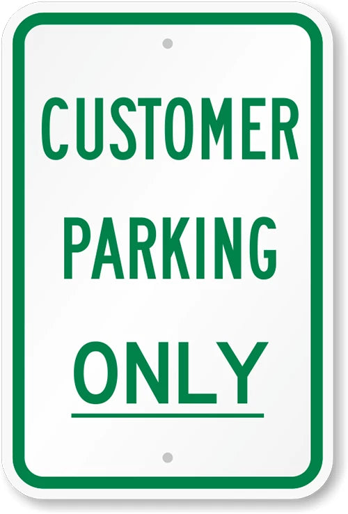 Customer Parking Aluminum Sign — product artwork
