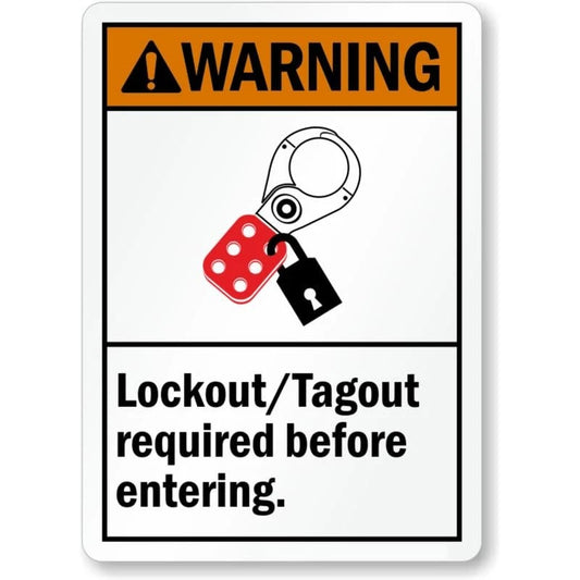 Lockout Tagout Power Sources Aluminum Sign — product artwork
