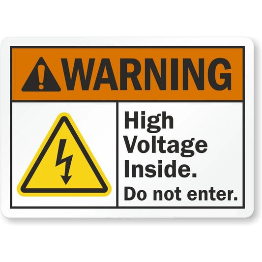 High Voltage Inside Do Not Enter Ansi Warning Aluminum Sign — product artwork