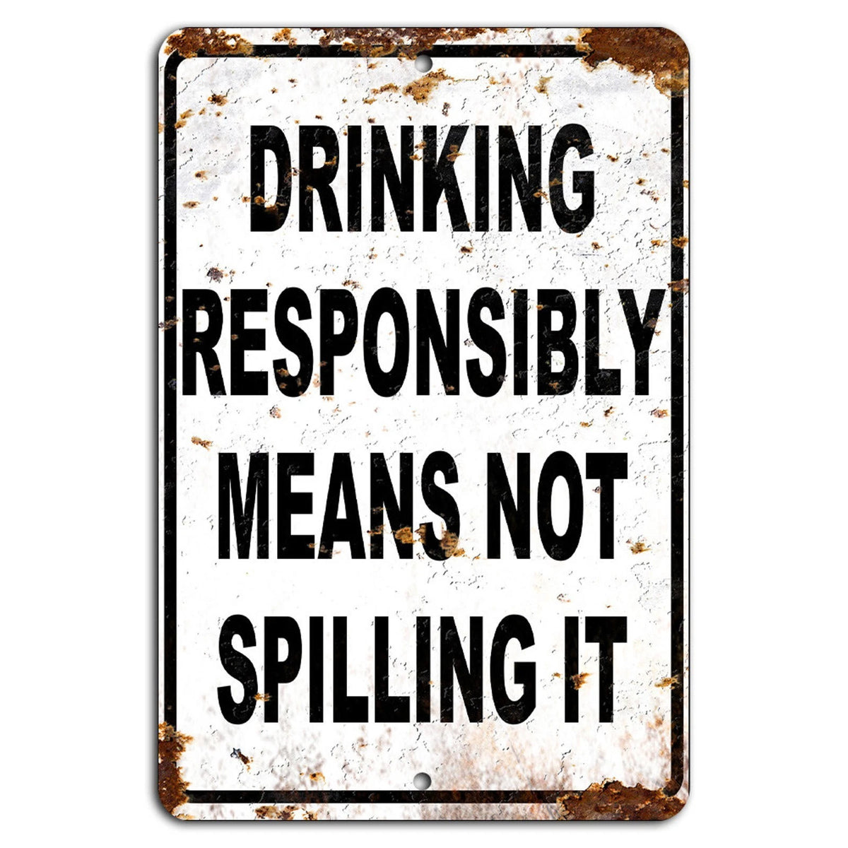Rustic Bar Handmade Distressed Humor Aluminum Sign — product artwork