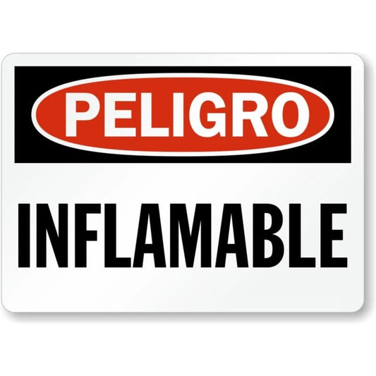 Spanish Peligro Flammable Aluminum Sign — product artwork
