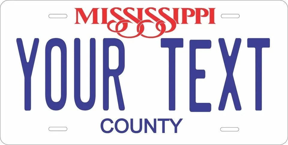 Mississippi County Personalized Replica License Plate — product artwork