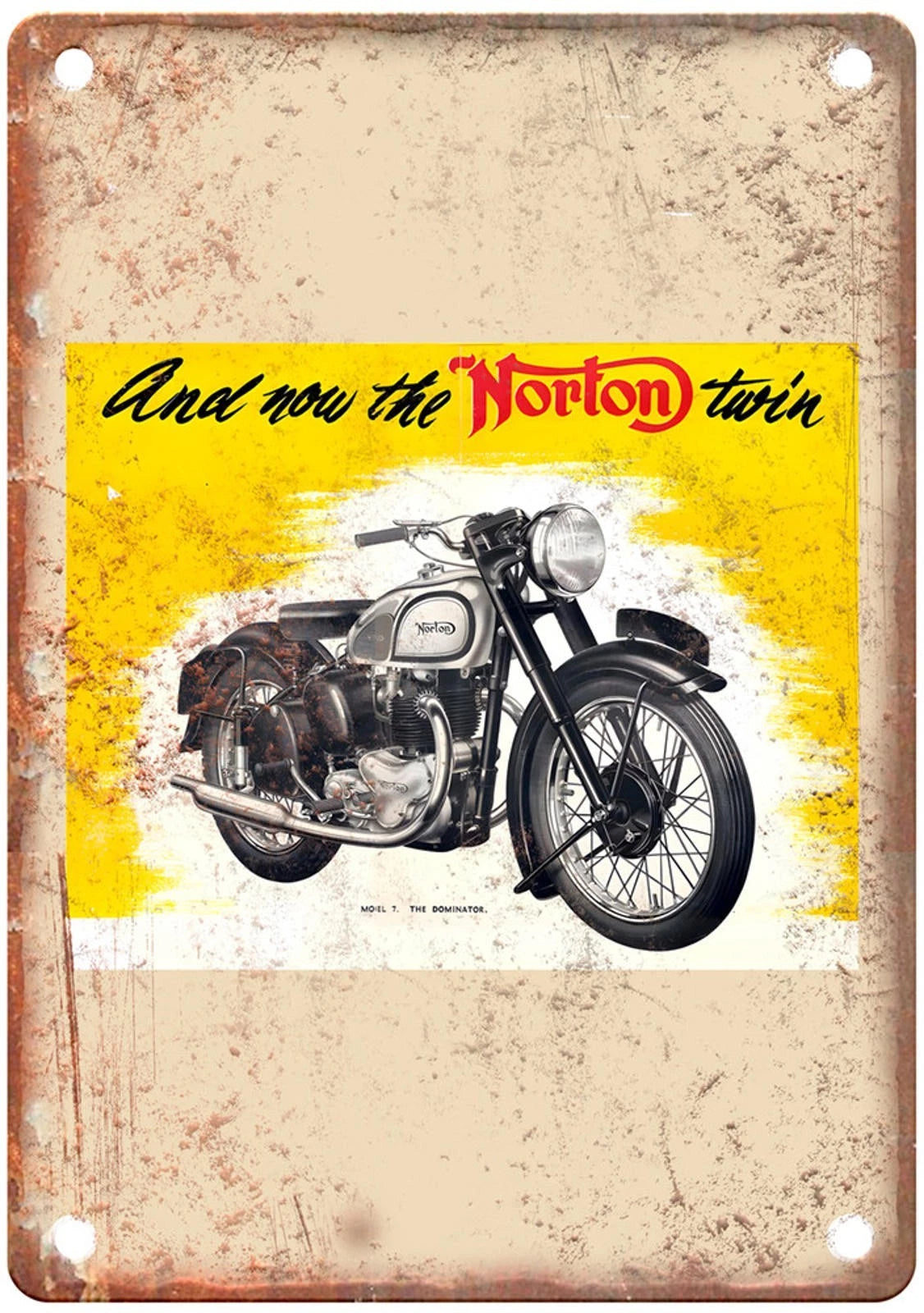 Vintage Motorcycle 1949 Retro Look Aluminum Sign — product artwork