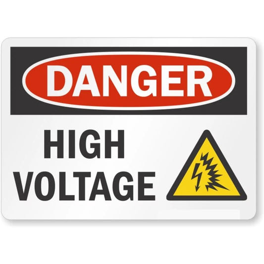 Danger High Voltage Yellow Triangle Symbol Aluminum Sign — product artwork