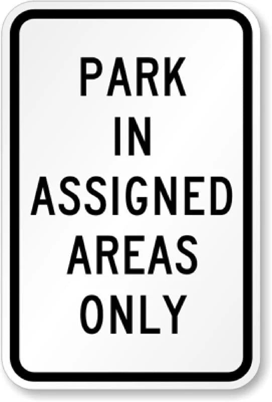 Assigned Areas Park School Aluminum Sign — product artwork
