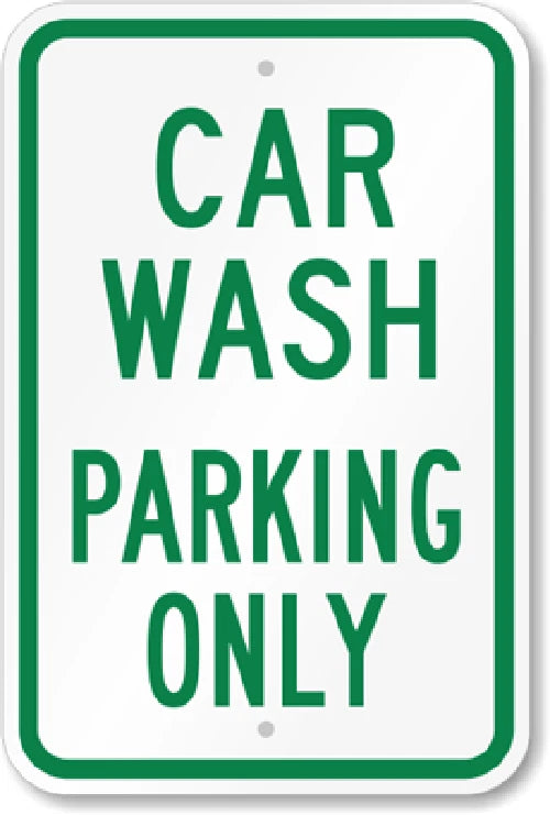 Car Wash Parking Only Aluminum Sign — product artwork