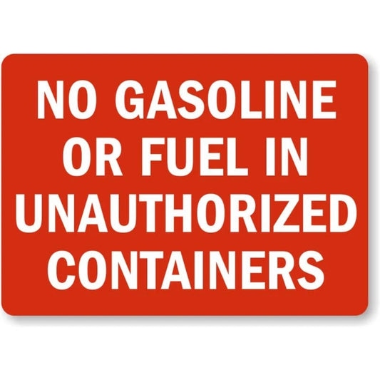No Gasoline Chemical Hazard Aluminum Sign — product artwork