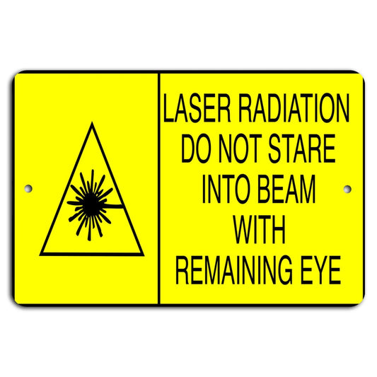 Laser Warning Industrial Safety Alert Aluminum Sign — product artwork