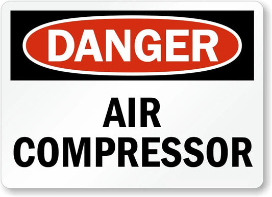 Osha Danger Air Compressor Safety Aluminum Sign — product artwork