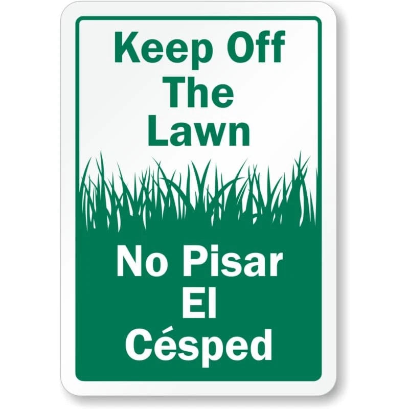 Keep Off the Lawn No Pisar Cesped Bilingual Sign — product artwork