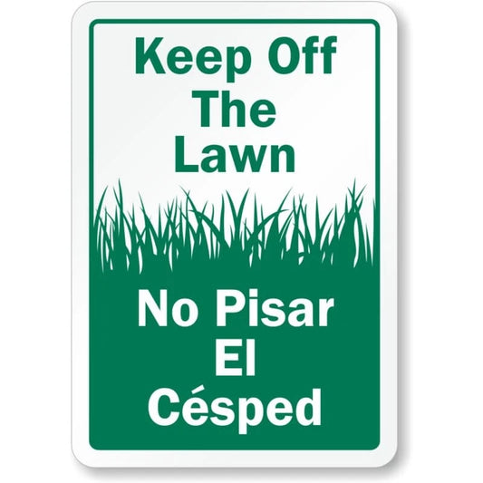 Keep Off the Lawn No Pisar Cesped Bilingual Sign — product artwork