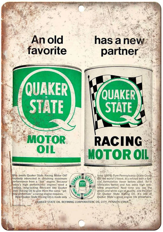 Racing Motor Oil Quaker State Vintage Funny Aluminum Sign — product artwork