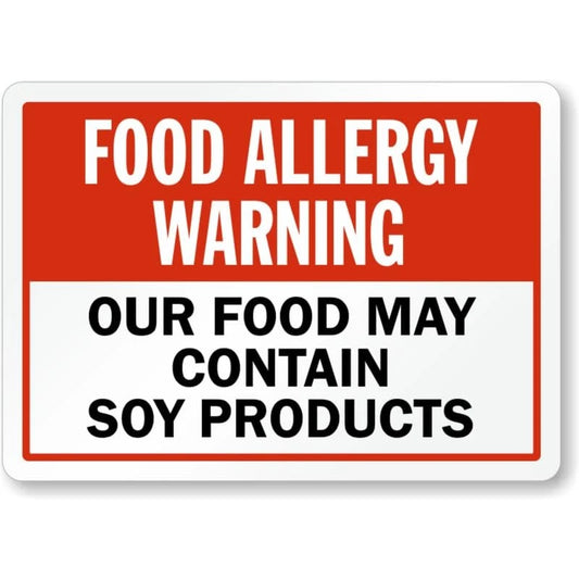 Food Allergy Soy Warning Aluminum Sign — product artwork