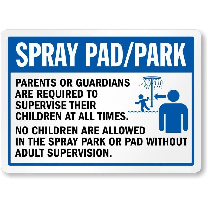 No Children Allowed in Spray Park Aluminum Sign — product artwork