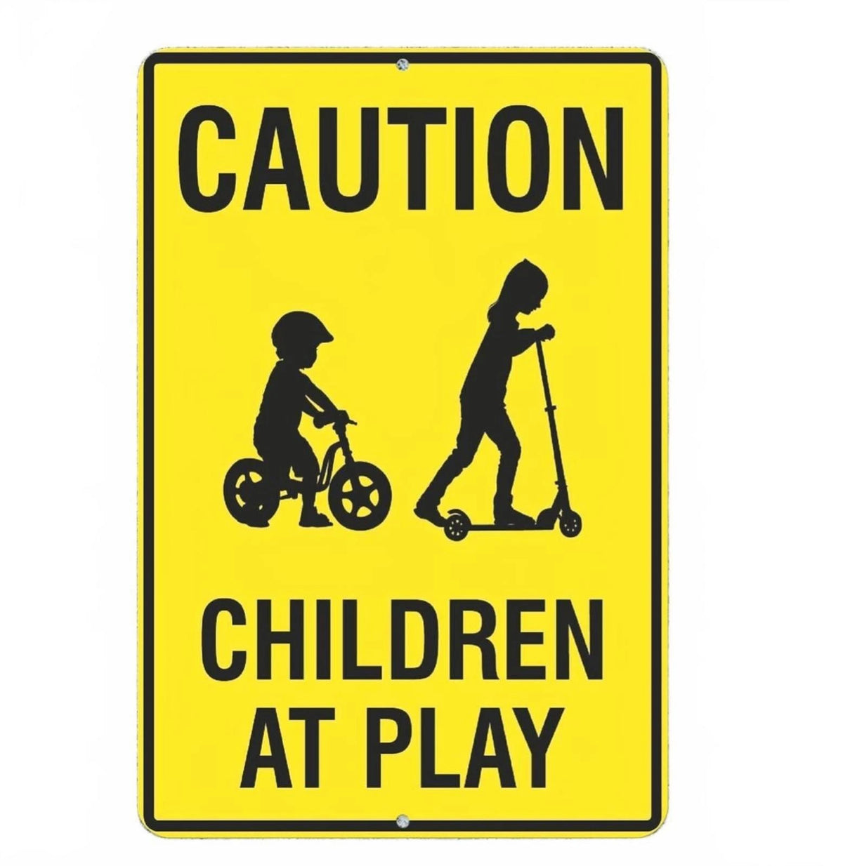 Children at Play Speeding Warning Aluminum Sign — product artwork