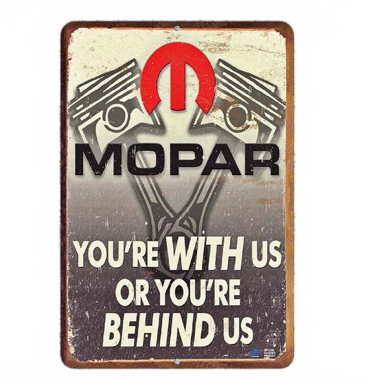Garage Mopar Man Cave Rustic Retro Aluminum Sign — product artwork