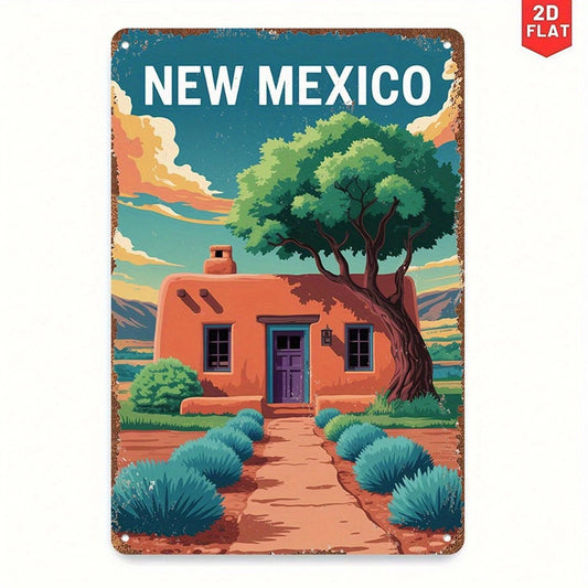 Southwest Funny Retro Desert Adobe Aluminum Sign — product artwork