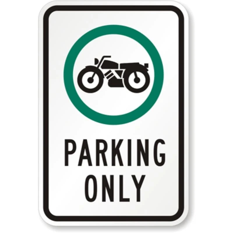Motorcycle Parking Only Aluminum Sign — product artwork