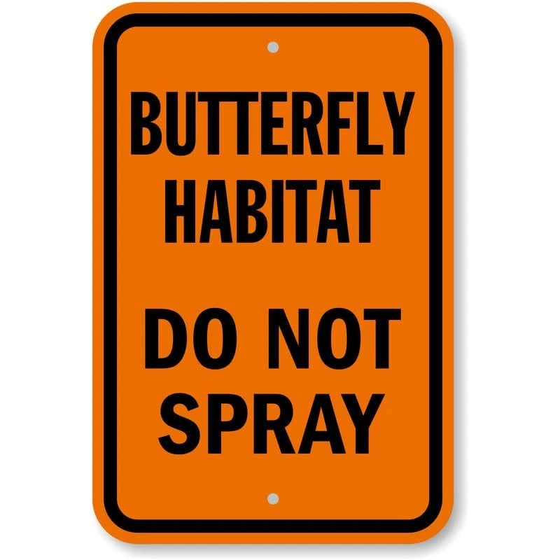 Butterfly Habitat Garden Warning Aluminum Sign — product artwork