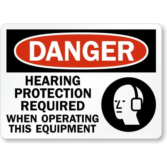 Hearing Protection Required When Operating Equipment Sign — product artwork