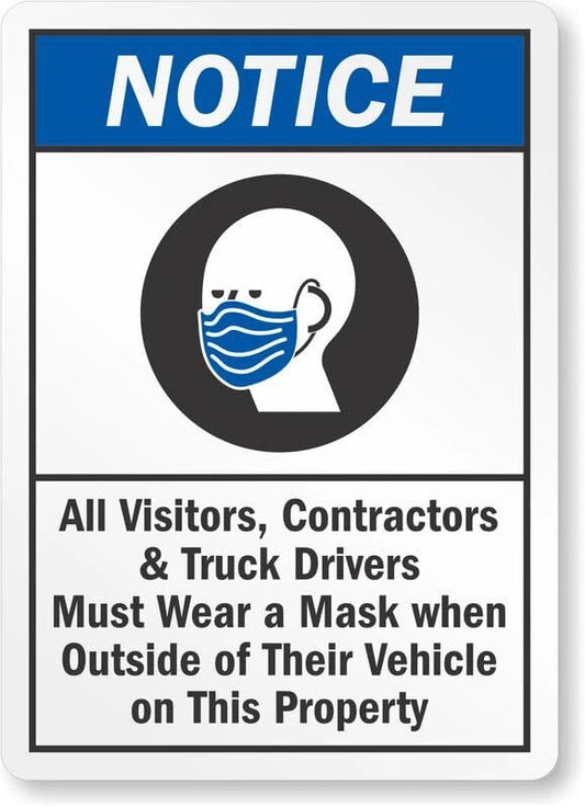 Mask Requirement Safety Aluminum Sign — product artwork