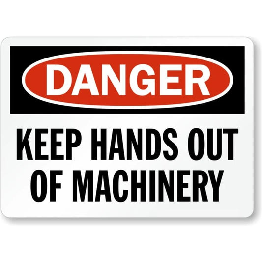 Keep Hands Out Danger Aluminum Sign — product artwork